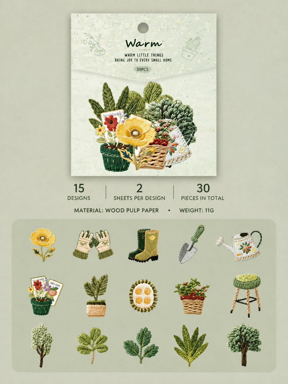 Cozy Little Things Embossed Sticker Pack