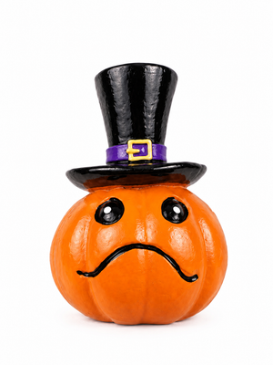 Spooky & Funny Halloween Pumpkin Resin Figurines Set – Stacked Jack-o'-Lantern Statues with Witch & Top Hats, Quirky Halloween Tabletop Decor for Home & Party