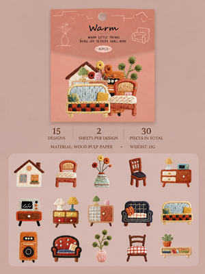 Cozy Little Things Embossed Sticker Pack