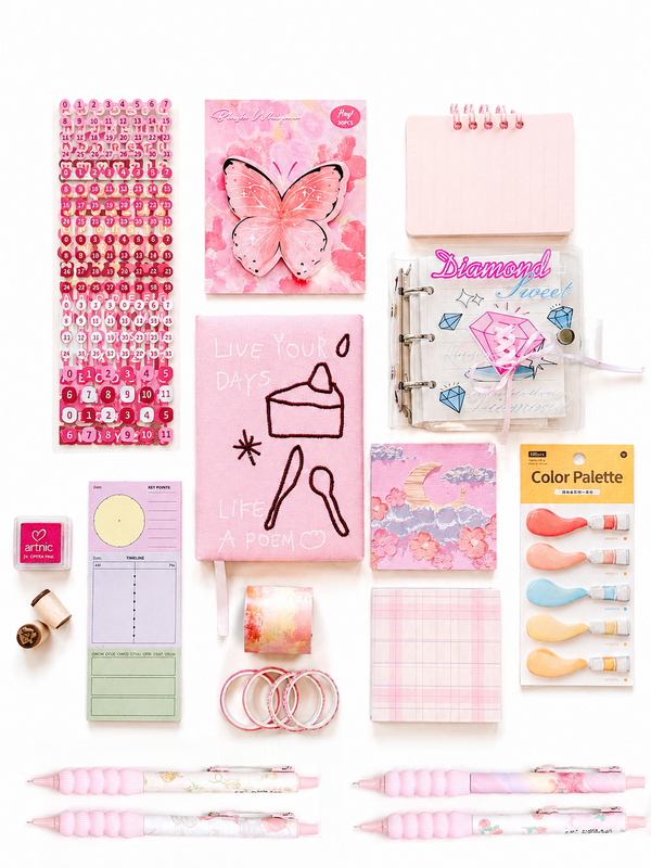 Pink Aesthetic Stationery Gift Set – Ultimate Back to School & Journaling Bundle (15-Piece Curated Kit)