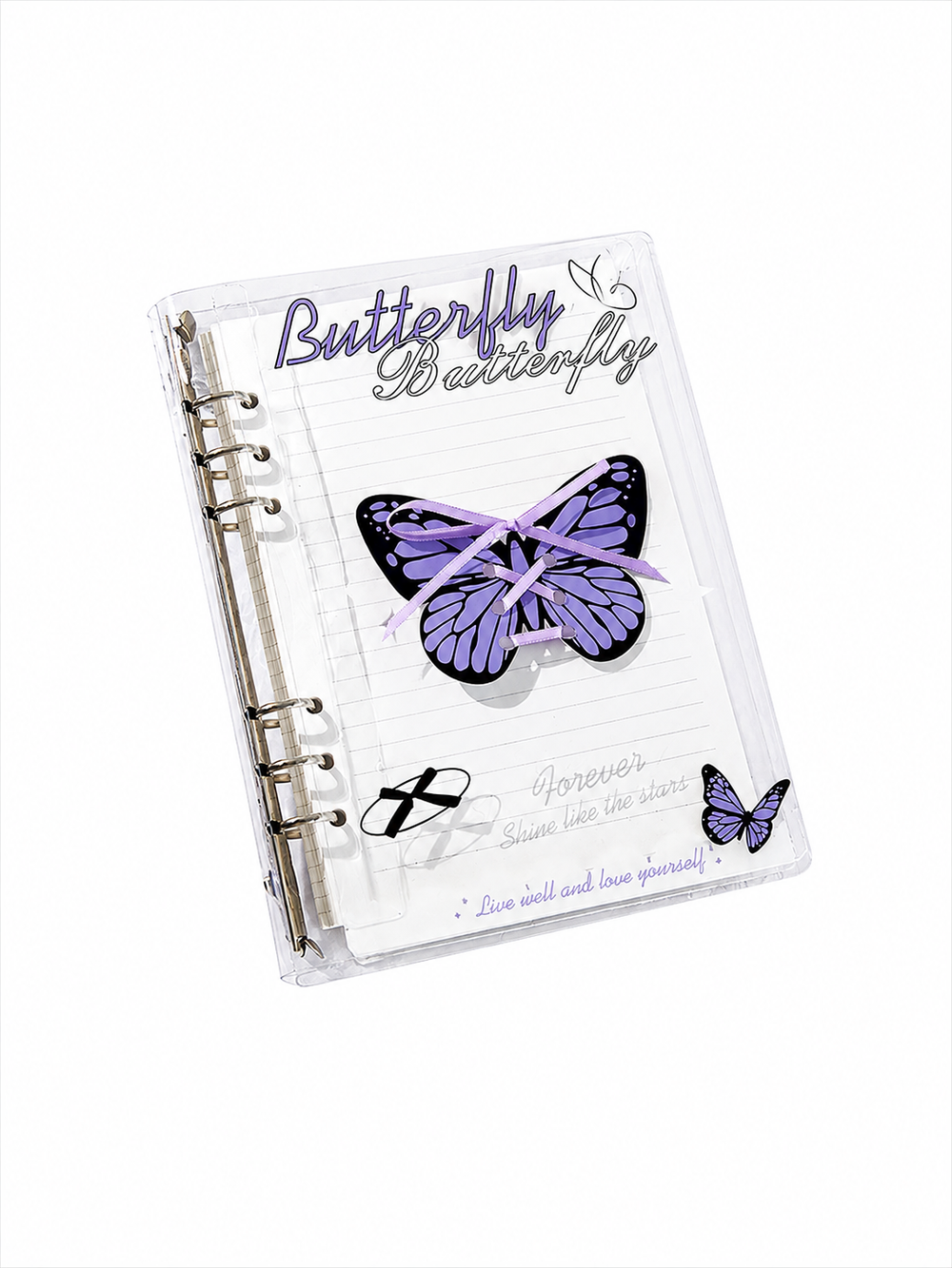 Acrylic Ballet Strap A5 Journal – Metal Clip Loose-Leaf Notebook