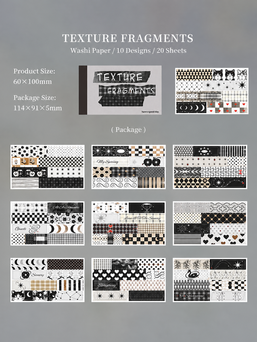Texture Fragments Washi Sticker Book