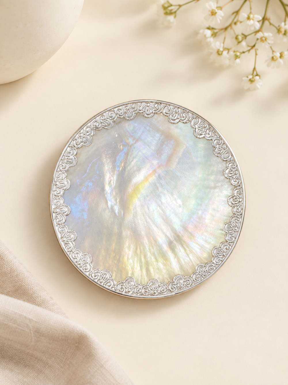 Pearl Shell Decorative Tray | Coastal Inspired Home Accent