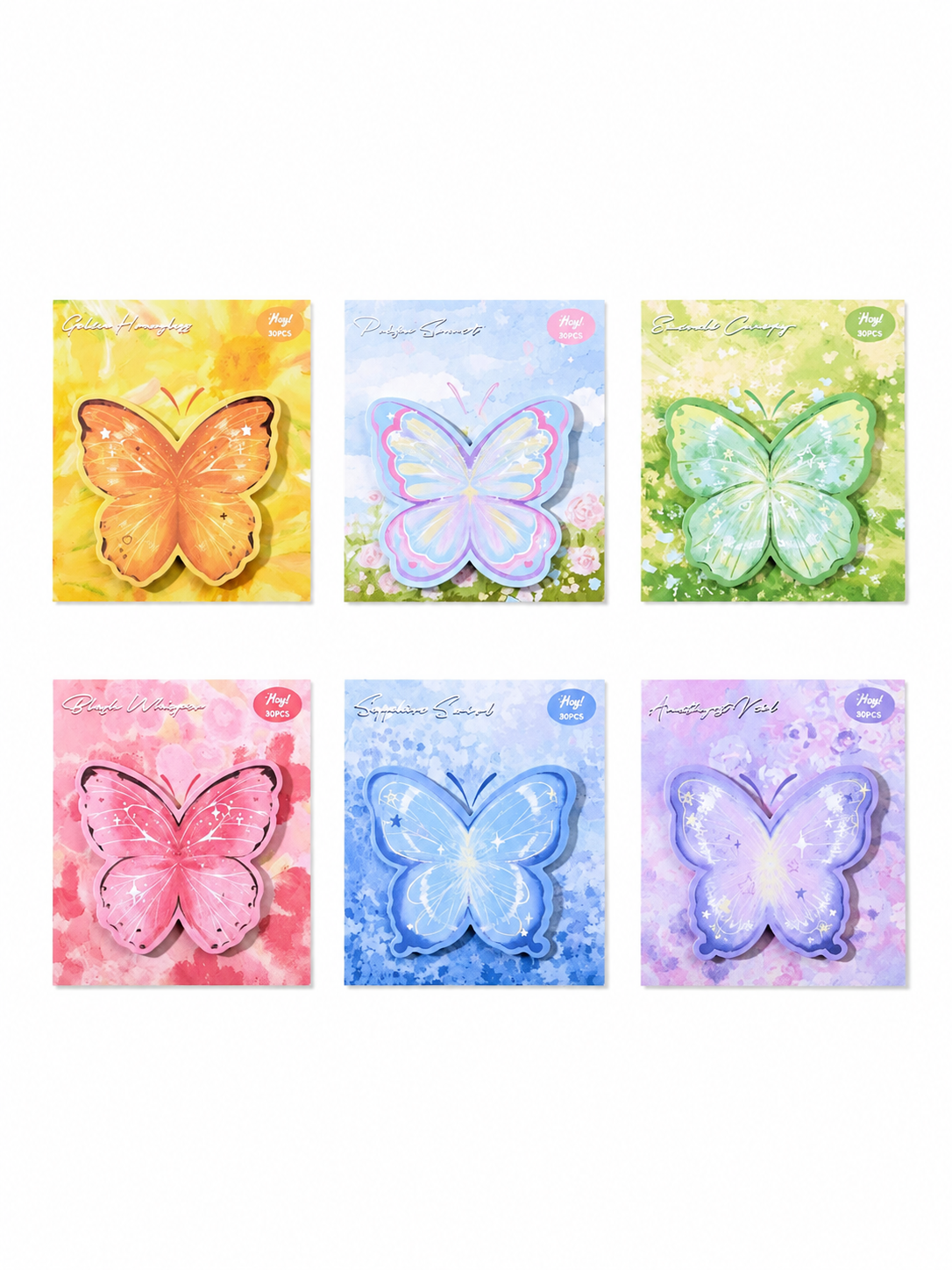 Aesthetic Butterfly Shaped Sticky Notes