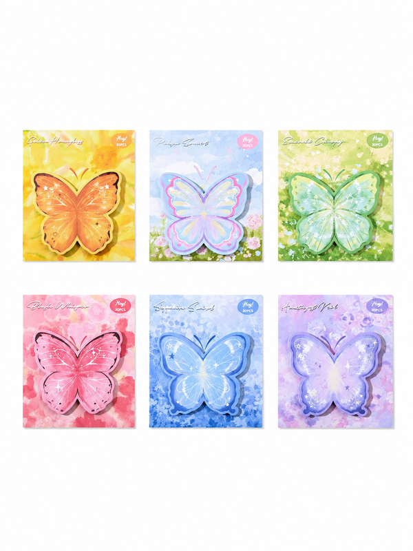Aesthetic Butterfly Shaped Sticky Notes