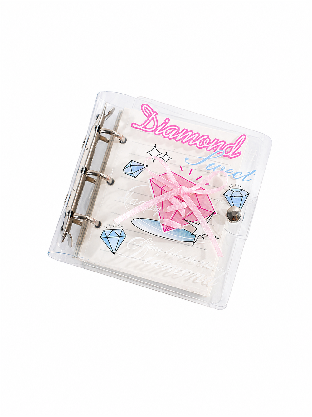 Acrylic Ballet Strap A5 Journal – Metal Clip Loose-Leaf Notebook