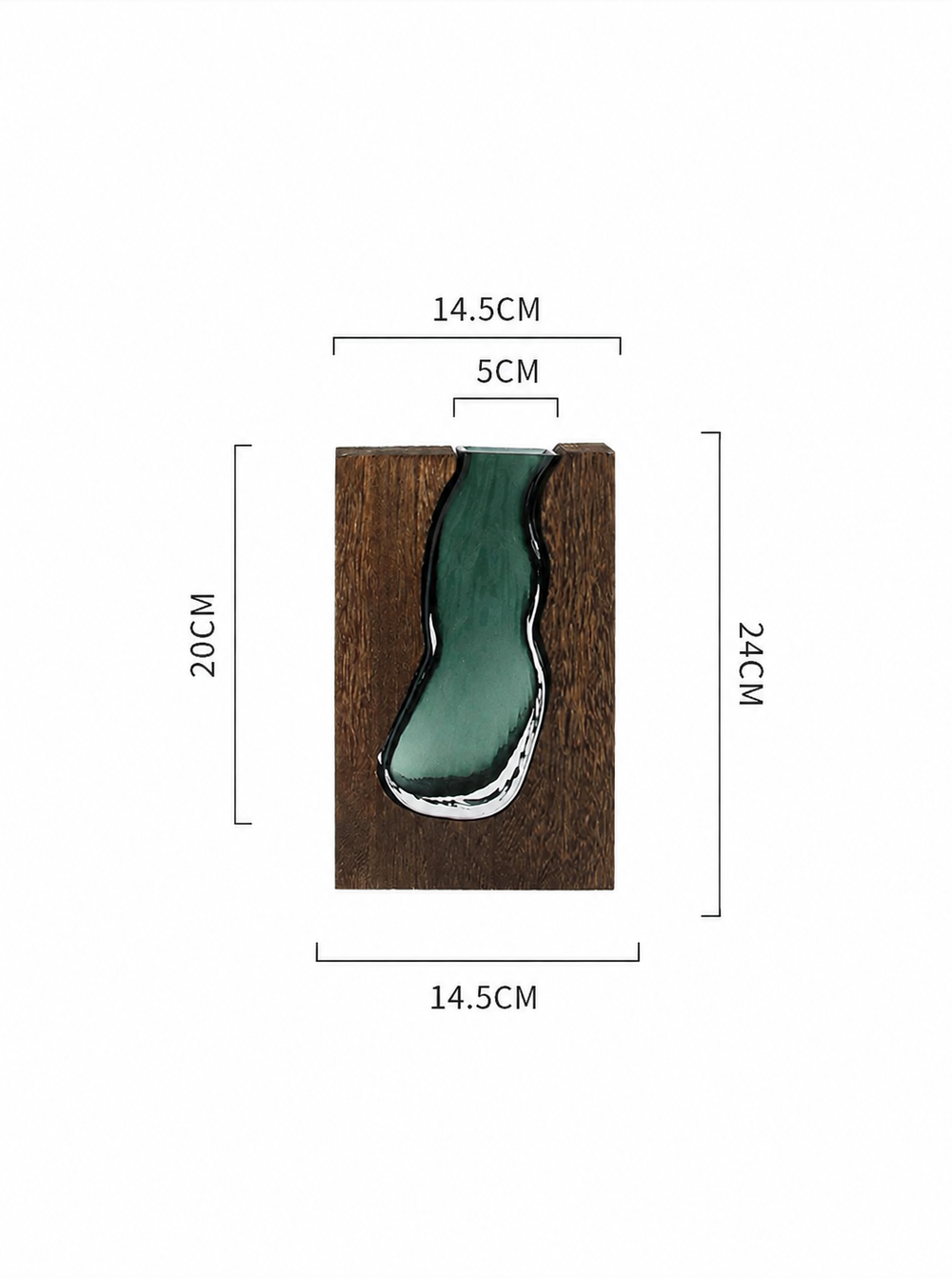 Sculptural Wooden & Glass Vase