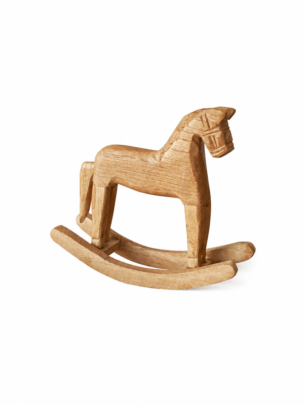 Handcrafted Solid Wood Rocking Horse Ornament
