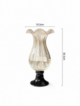Gold-Flecked Wavy Edge Glass Vase