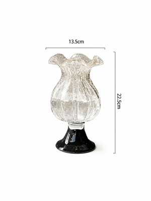 Gold-Flecked Wavy Edge Glass Vase