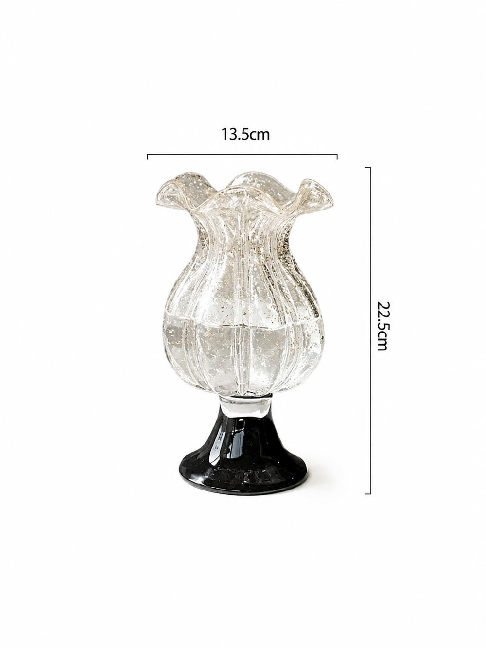 Gold-Flecked Wavy Edge Glass Vase