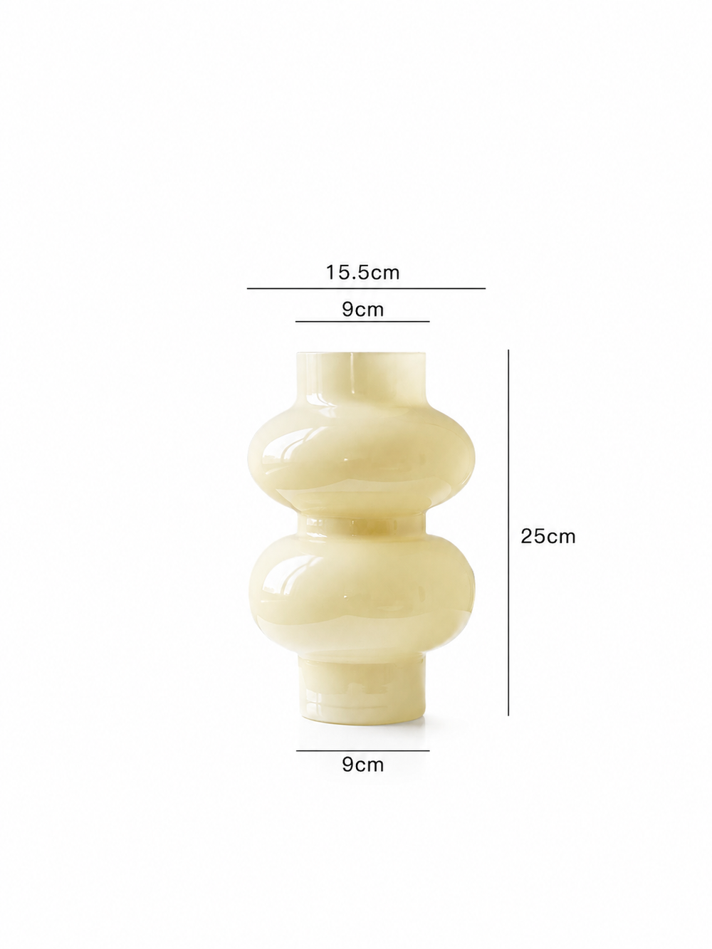 Sculptural Double-Bulb Glass Vase - Cream