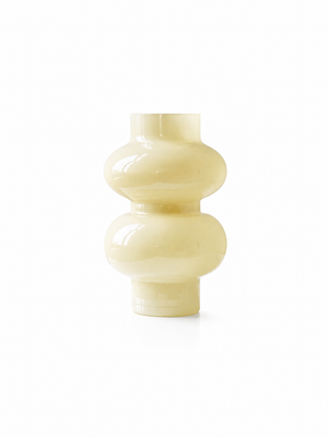 Sculptural Double-Bulb Glass Vase - Cream