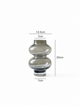 Sculptural Double-Bubble Glass Vase - Grey