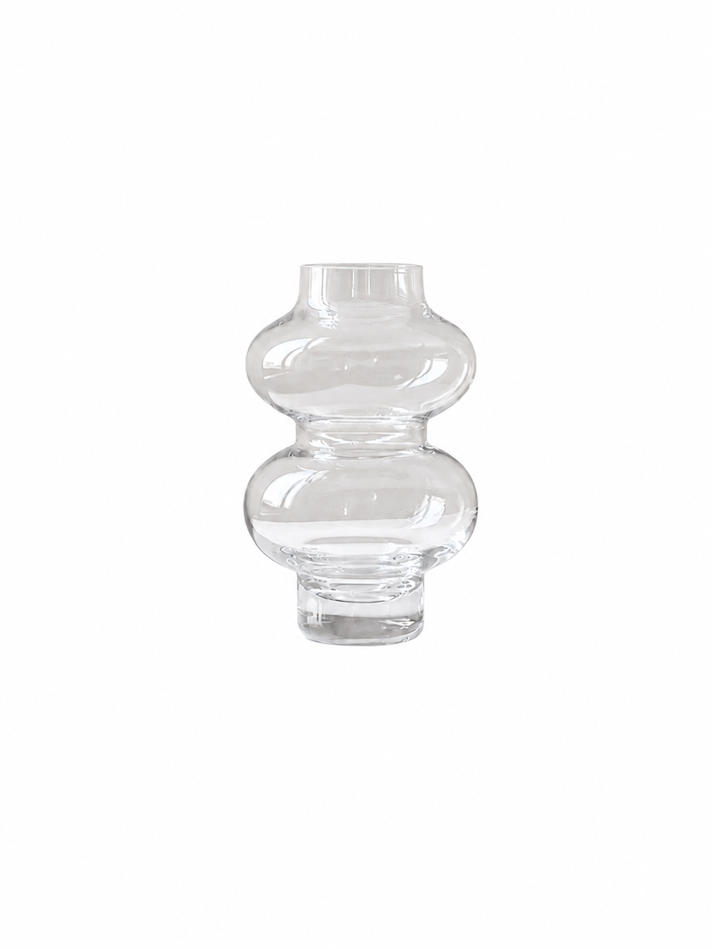 Sculptural Double-Bulb Glass Vase - Clear