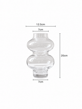 Sculptural Double-Bulb Glass Vase - Clear