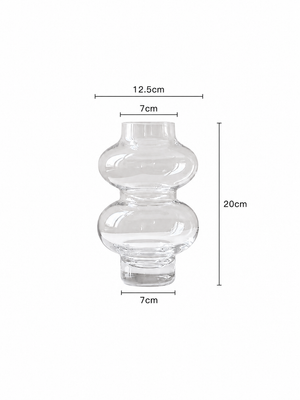 Sculptural Double-Bulb Glass Vase - Clear