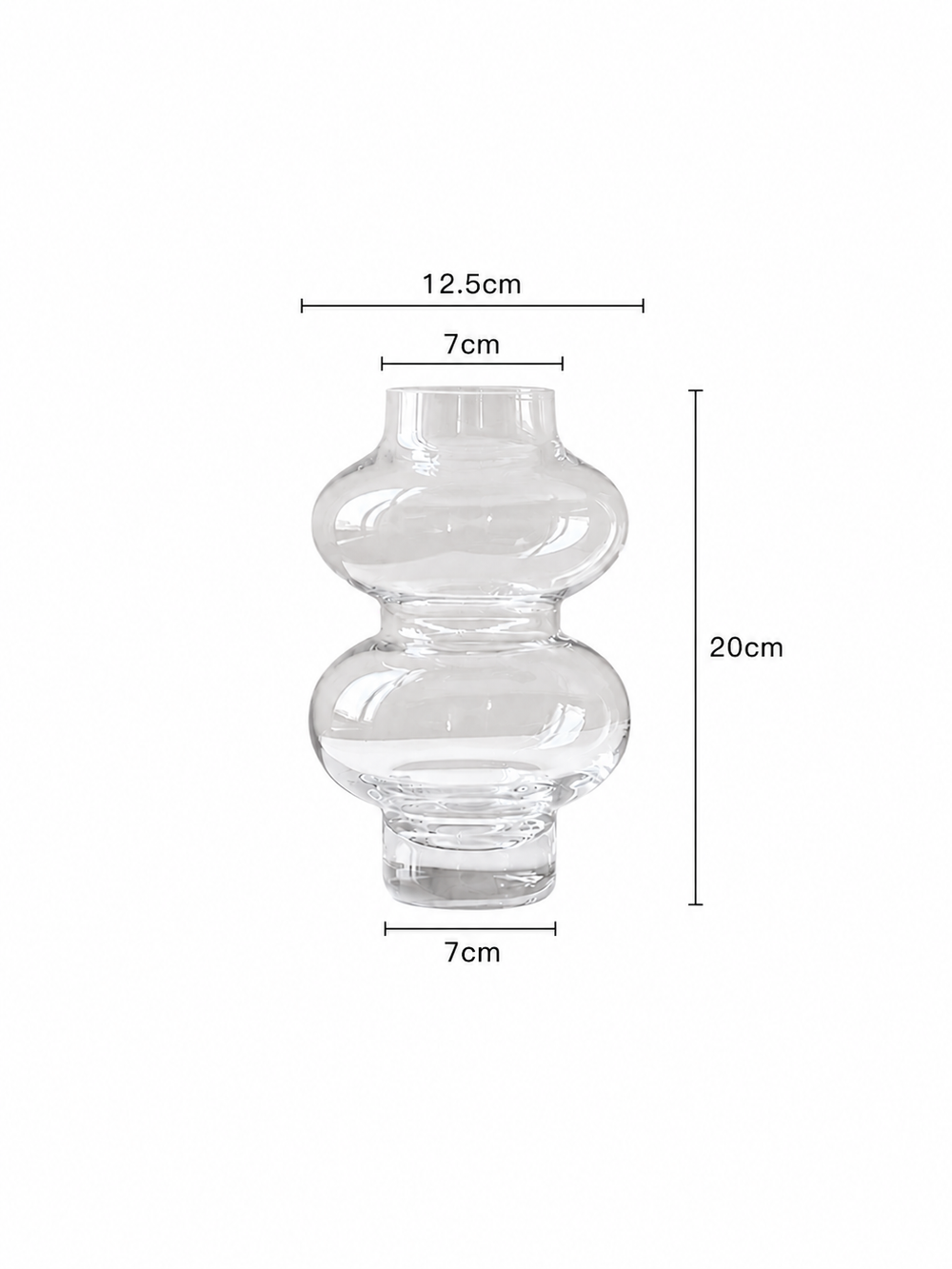 Sculptural Double-Bulb Glass Vase - Clear