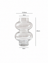 Sculptural Double-Bulb Glass Vase - Clear