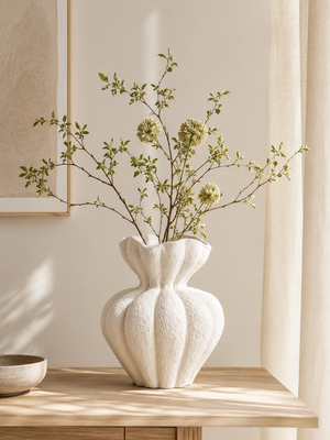 Unglazed Sculptural Ceramic Vase