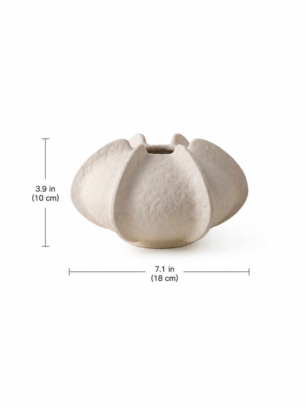 Petal Form Unglazed Ceramic Vase