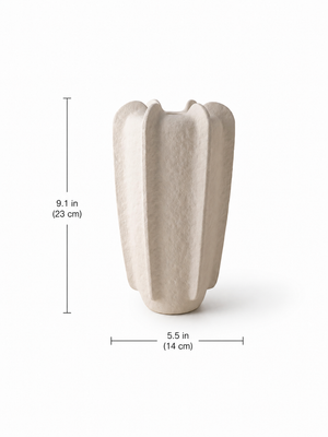 Petal Form Unglazed Ceramic Vase