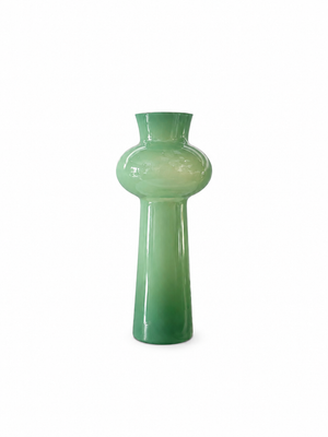 Sculptural Green Glass Vase