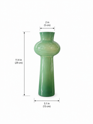 Sculptural Green Glass Vase