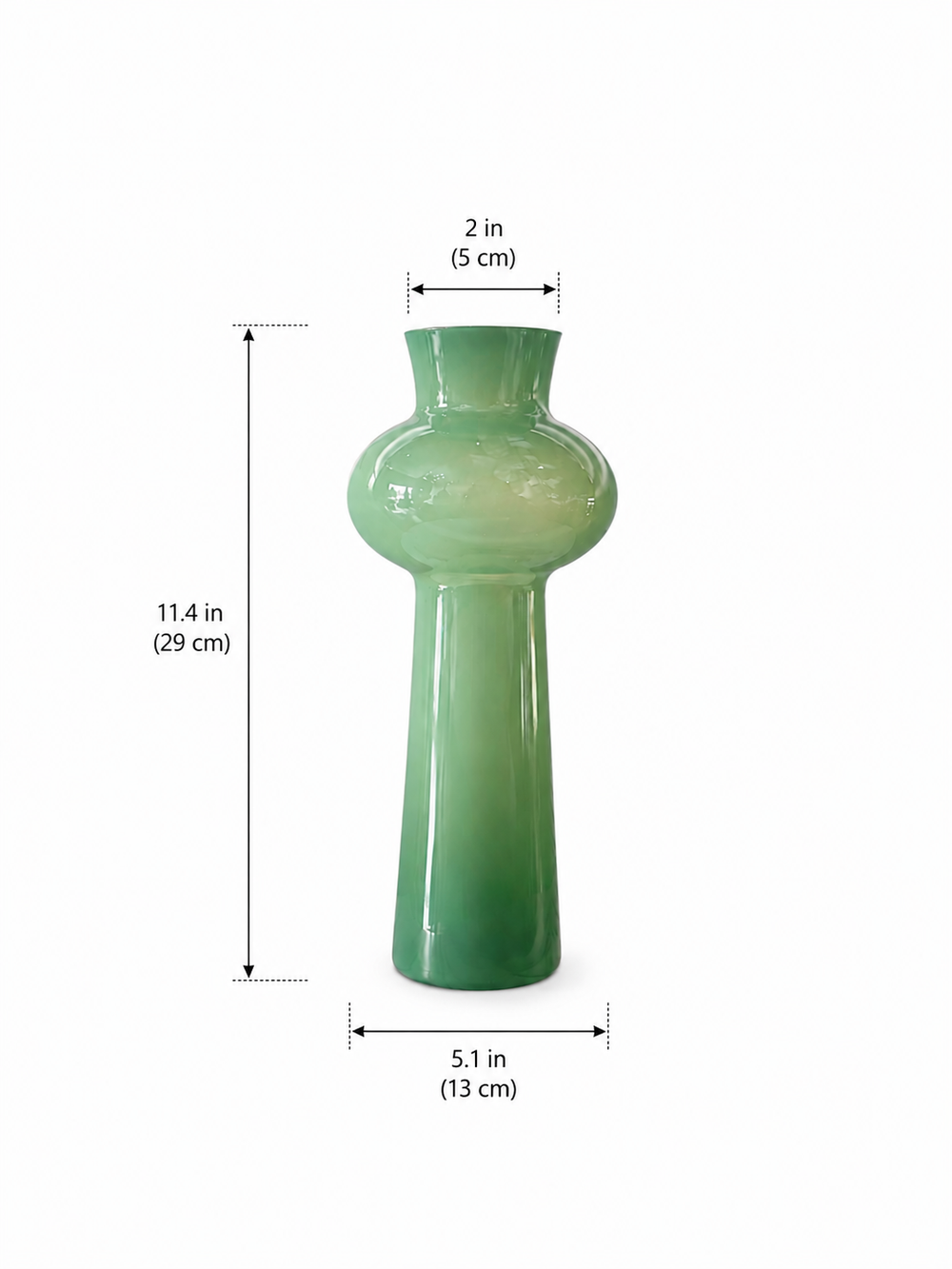 Sculptural Green Glass Vase