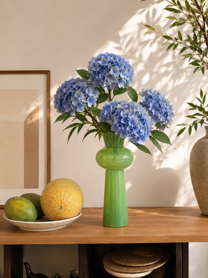 Sculptural Green Glass Vase