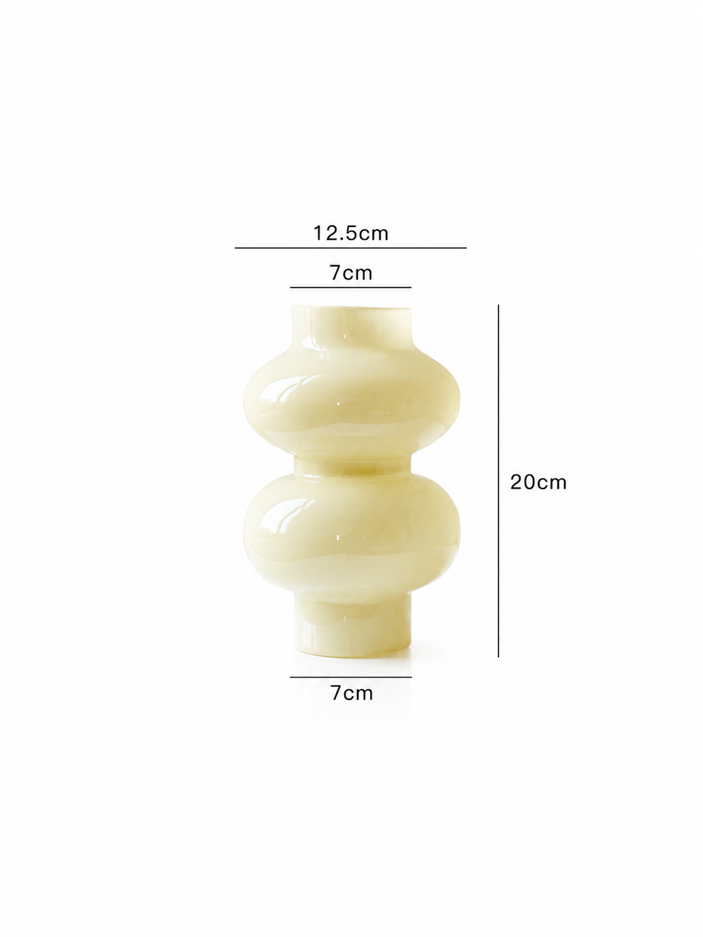 Sculptural Double-Bulb Glass Vase - Cream