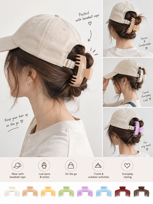 Soft Silicone Baseball Cap Hair Claw Clip