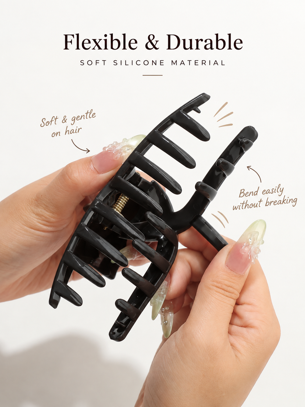 Oversized Crossed Silicone Hair Claw Clip