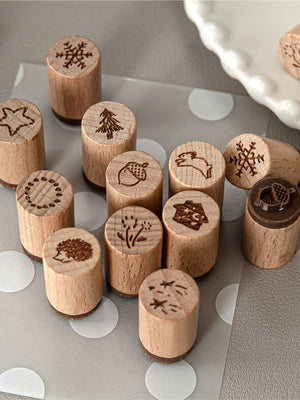 Forest Friends Wooden Mini Stamp