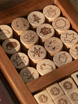 Forest Friends Wooden Mini Stamp