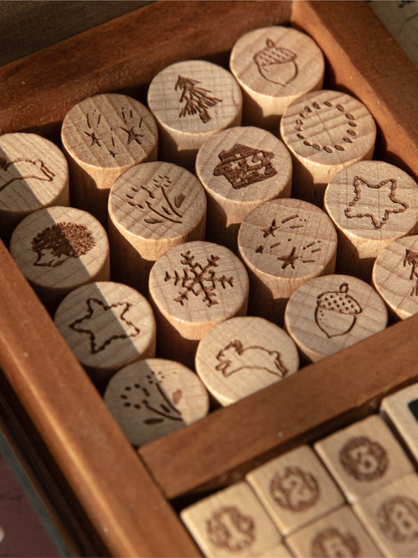 Forest Friends Wooden Mini Stamp