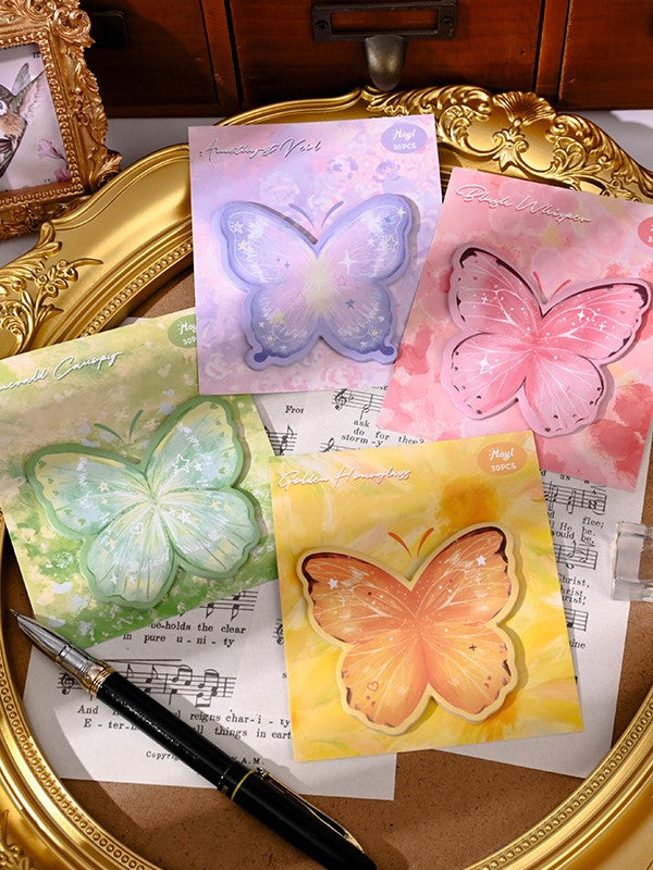 Aesthetic Butterfly Shaped Sticky Notes