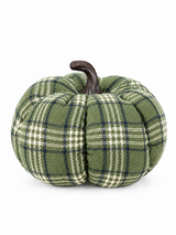 Fabric Plaid Harvest Pumpkins Set – Artificial Cloth Pumpkins with Resin Stems, Rustic Farmhouse Autumn & Thanksgiving Table Centerpiece Decor for Halloween