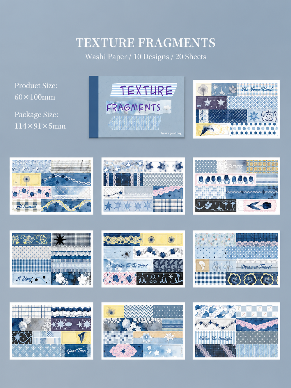 Texture Fragments Washi Sticker Book